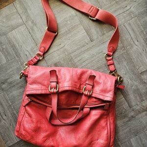 Fossil “Explorer” RED Leather Crossbody